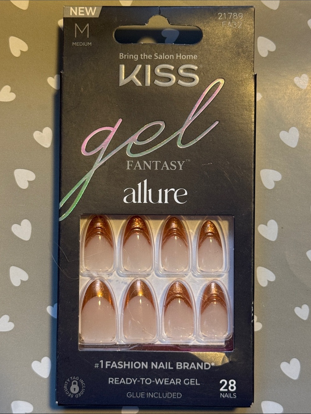 Kiss Gel Fantasy Allure Bronze French Tip Press On Nails